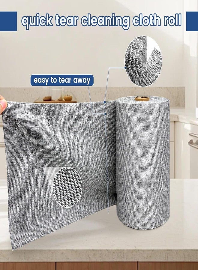 Slyford 25 X 25 CM Microfiber Cleaning Cloth Roll, 20 Pack Towels Reusable, Washable, Water Absorbent Cleaning Cloth use for Car, Home, Kitchen Surfaces, Garage (Grey Colour) - Image 2